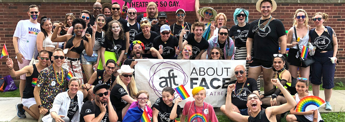 About Face Theatre (AFT) exists to create exceptional, innovative, and adventurous theatre and educational programming that advances the national dialogue on sexual and gender identity, and challenges and entertains audiences in Chicago and beyond.